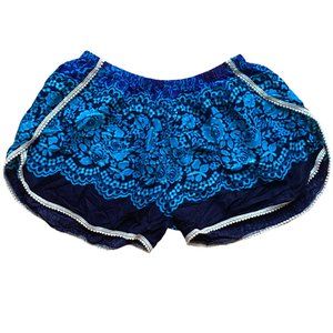 Boho Hippie Pom Festival Mandala Indie Print Mini Lounge Sleep Rayon Shorts-XS